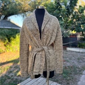1970s Vintage Sweater Girl of California Heathered Knit Cardigan Sweater